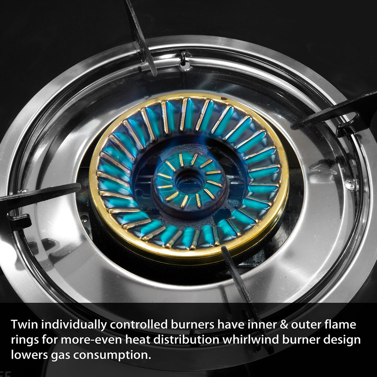 XtremepowerUS 25,516 BTU Dual Burner Stove With Auto Ignition Glass Top Stove