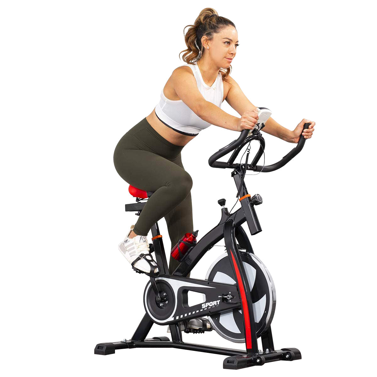 XtremepowerUS Cycling Bicycle LED Stationary Exercise Bike 22lbs Flywheel Trainer Fitness Bicycle Indoor Bike Workout