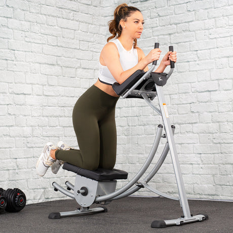 XtremepowerUS Abs Abdominal Exercise Machine Ab Work Out Crunch Roller Fitness
