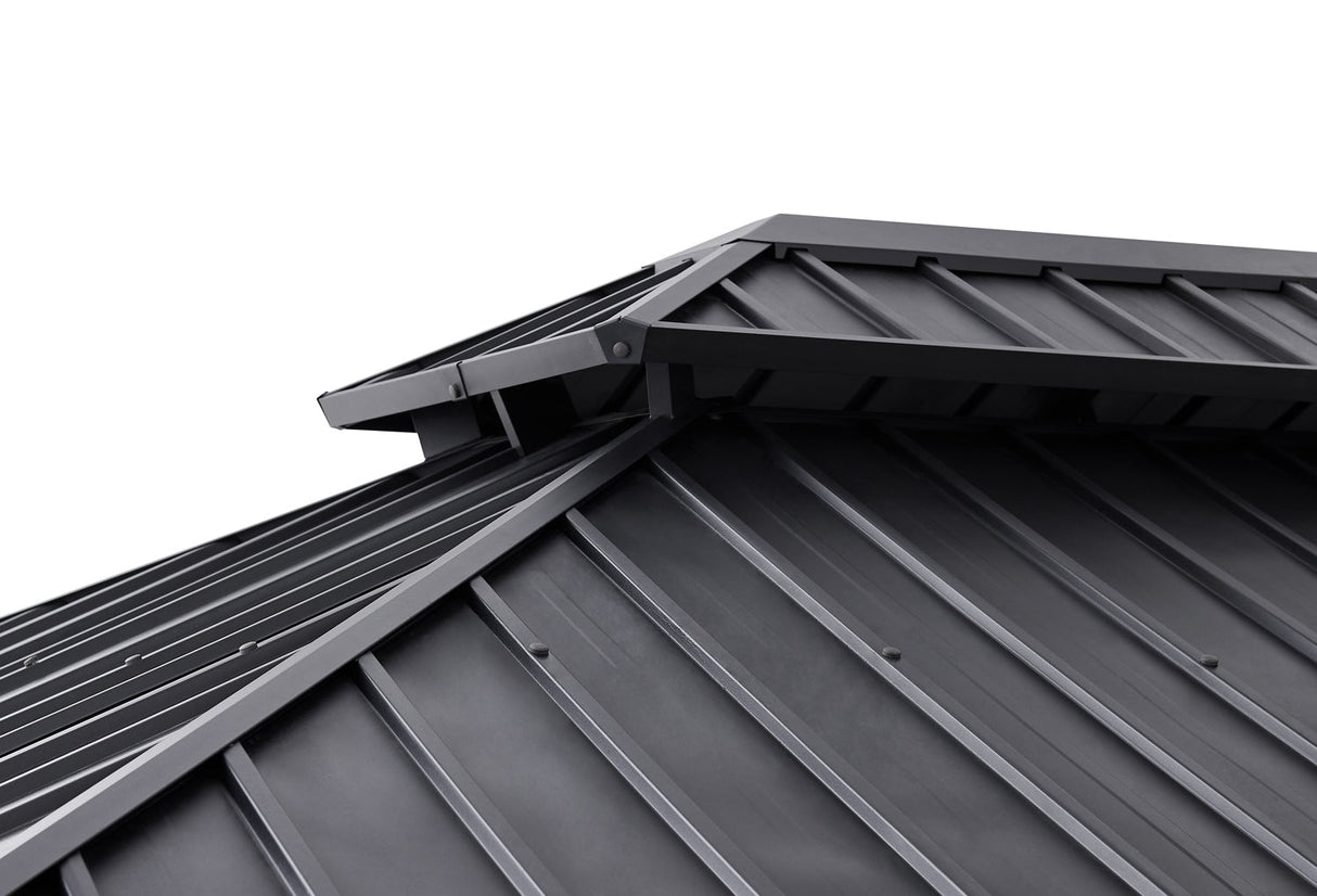 Barton 10 x 14ft Hardtop Gazebo Canopy W/ Netting Shaded Curtain Aluminum Frame