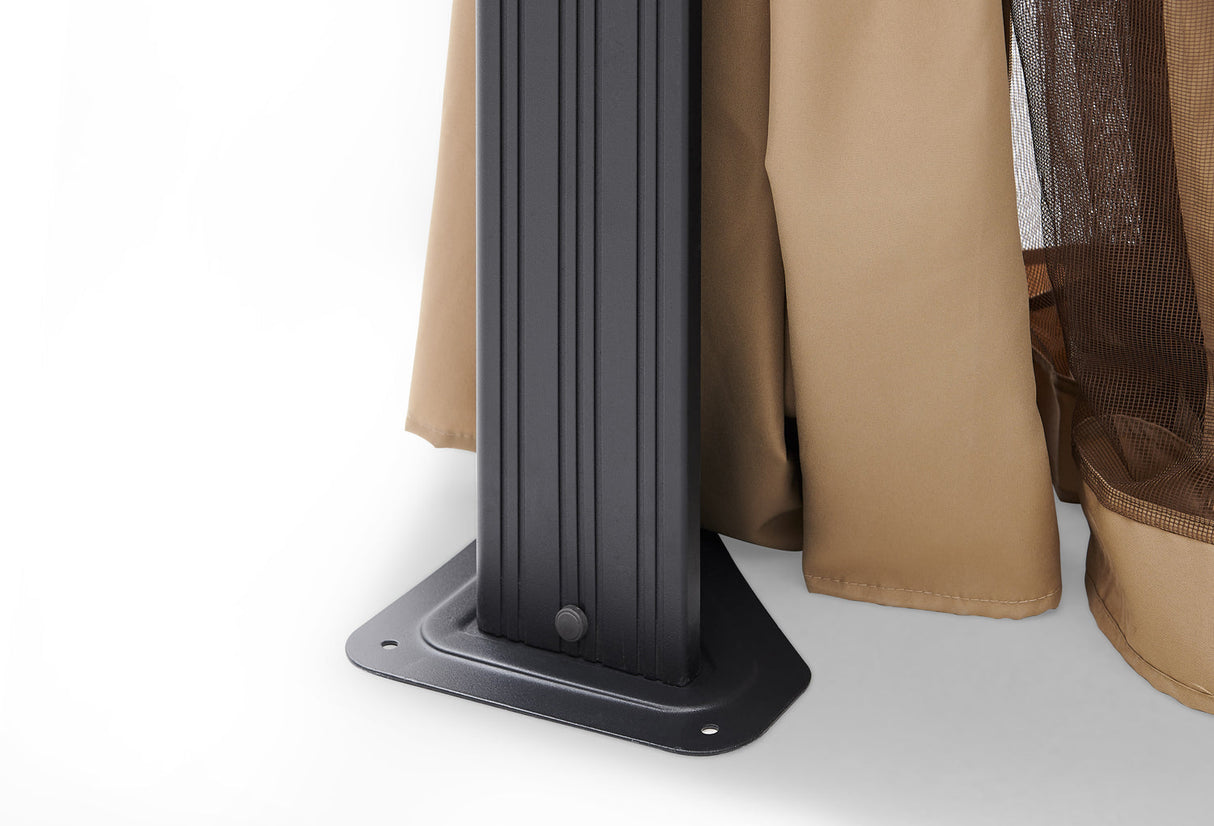 Barton 10 x 14ft Hardtop Gazebo Canopy W/ Netting Shaded Curtain Aluminum Frame