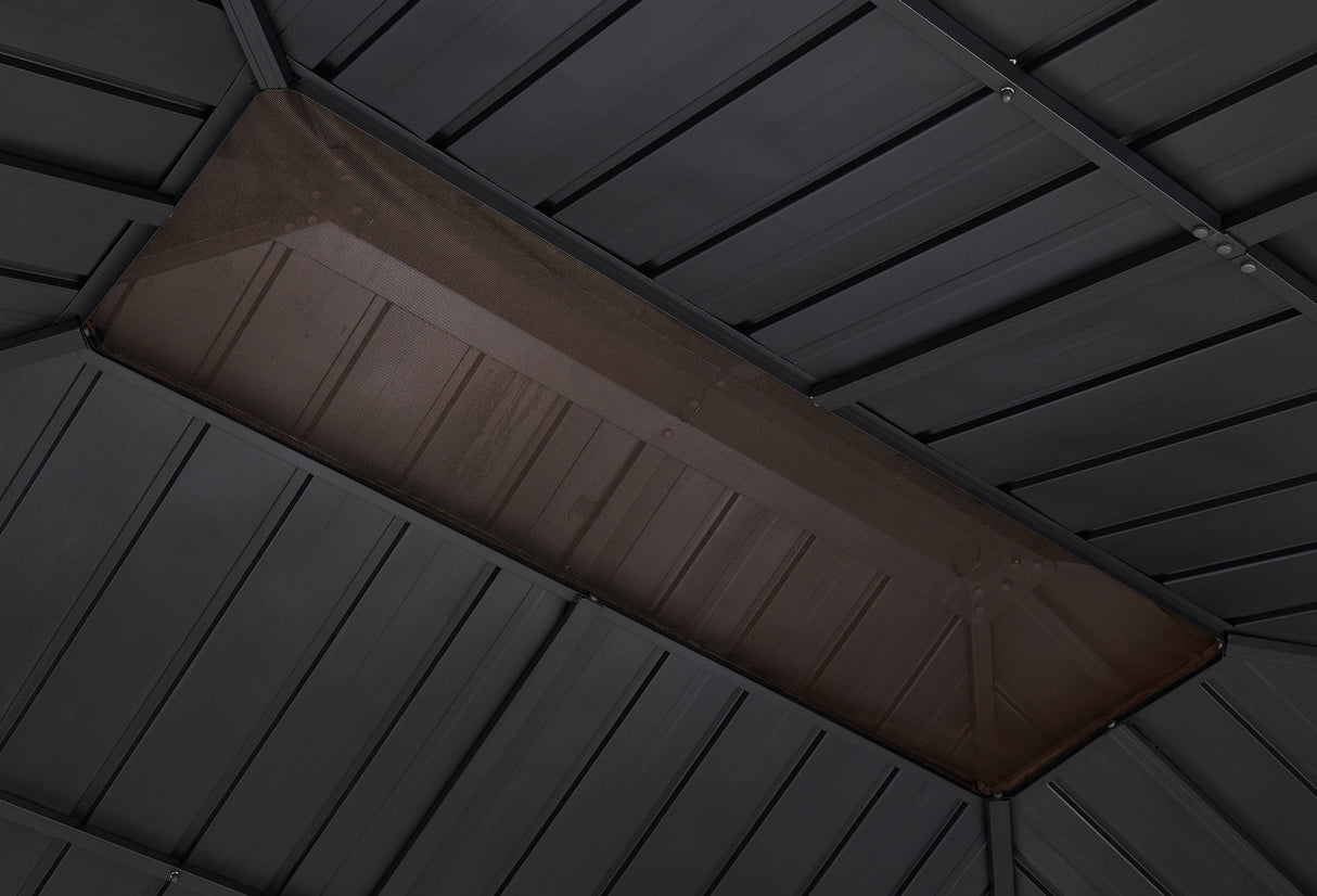 Barton 10 x 14ft Hardtop Gazebo Canopy W/ Netting Shaded Curtain Aluminum Frame