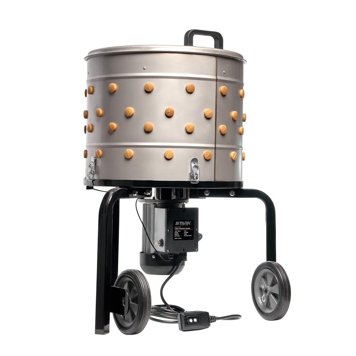 Stark USA 750W Chicken Plucker, 92 Natural Soft Fingers 20" Drum Stainless Steel