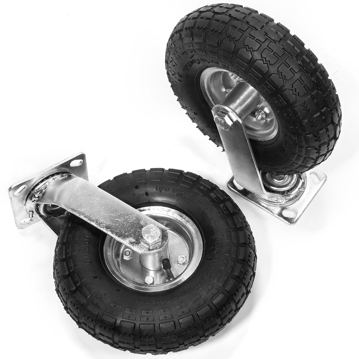 XtremepowerUS 4pcs 10" Pneumatic Air Tire Wheel 2 Rigid + 2 Swivel Farm Cart
