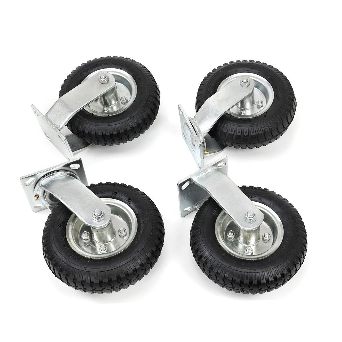 XtremepowerUS 4Pcs 8" Pneumatic Air Tire Wheel 2 Rigid + 2 Swivel HD Farm Cart