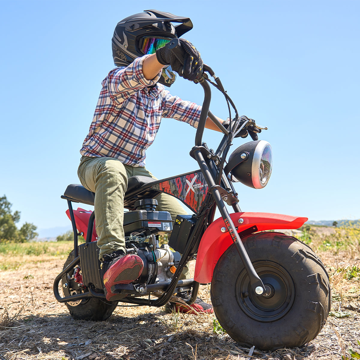 XtremepowerUS Mini Trail Ride On Bike 99cc Dirt Bike Gas 4 Stroke w/ Headlight