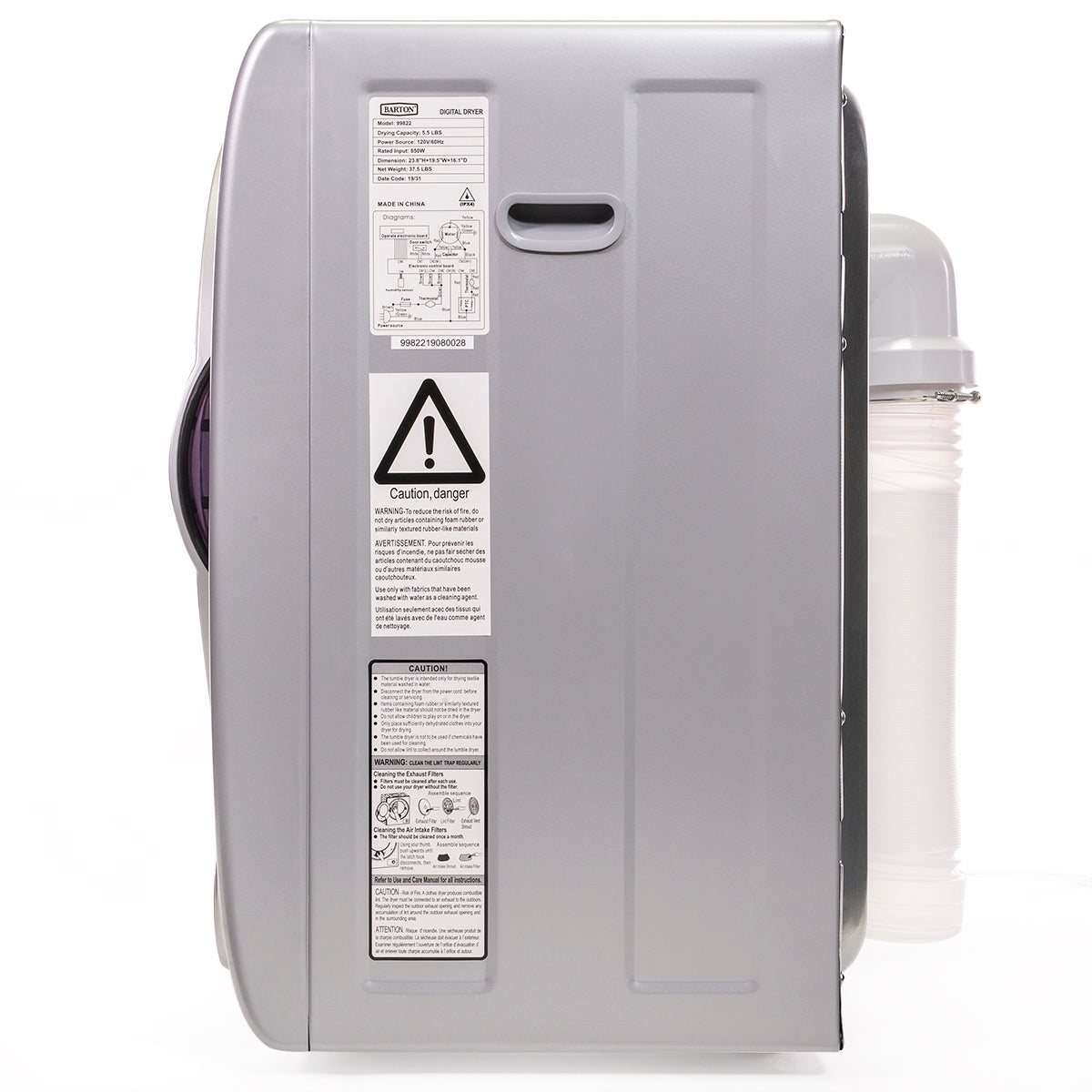 Freestanding Automatic Electric Clothes Dryer Machine Laundry Dry w/ Timer