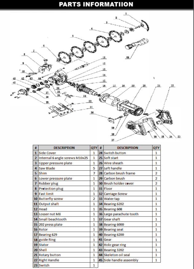 61066 Wall Chaser PARTS LISTING