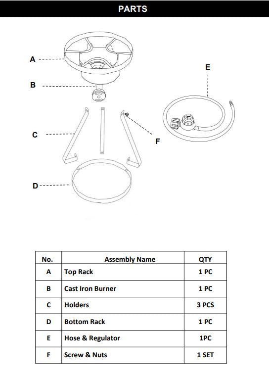 95516 STOVE PROPANE BURNER HIGH PRESSURE - BARTON PARTS LISTING