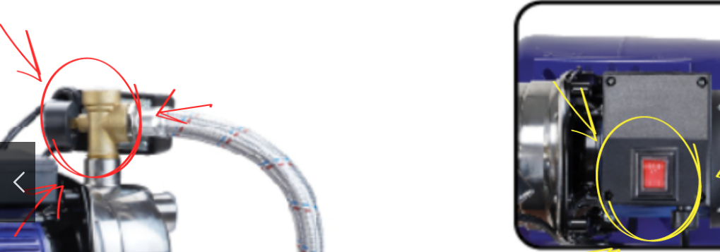 P71041 Gold Pipe connector and on off switch