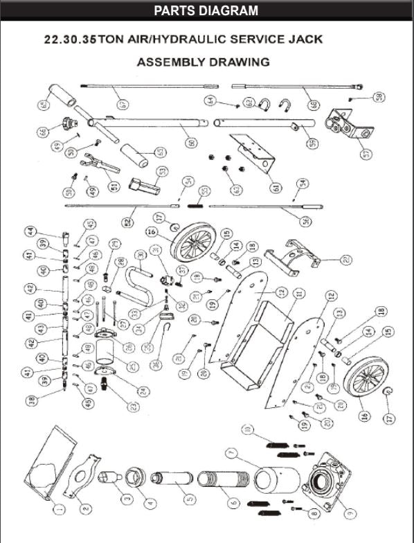 55060 22 Ton Jack PARTS LISTING