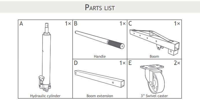50377/KIT50377 Cherry Picker PARTS LISTING