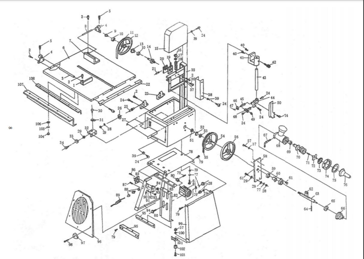 65039 Meat Saw PARTS LISTING