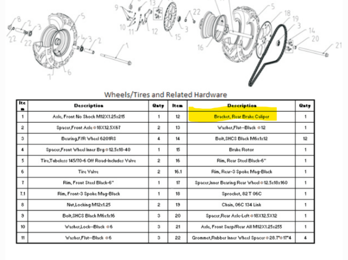 P99754-caliper#12, front fork #10, 13, 12