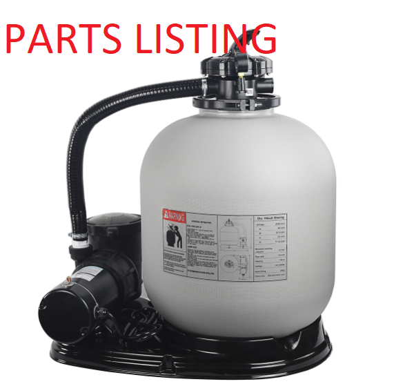 75112 PARTS LISTING POOL SAND FILTER 19" W/ PUMP 1.5HP ABOVEGROUND