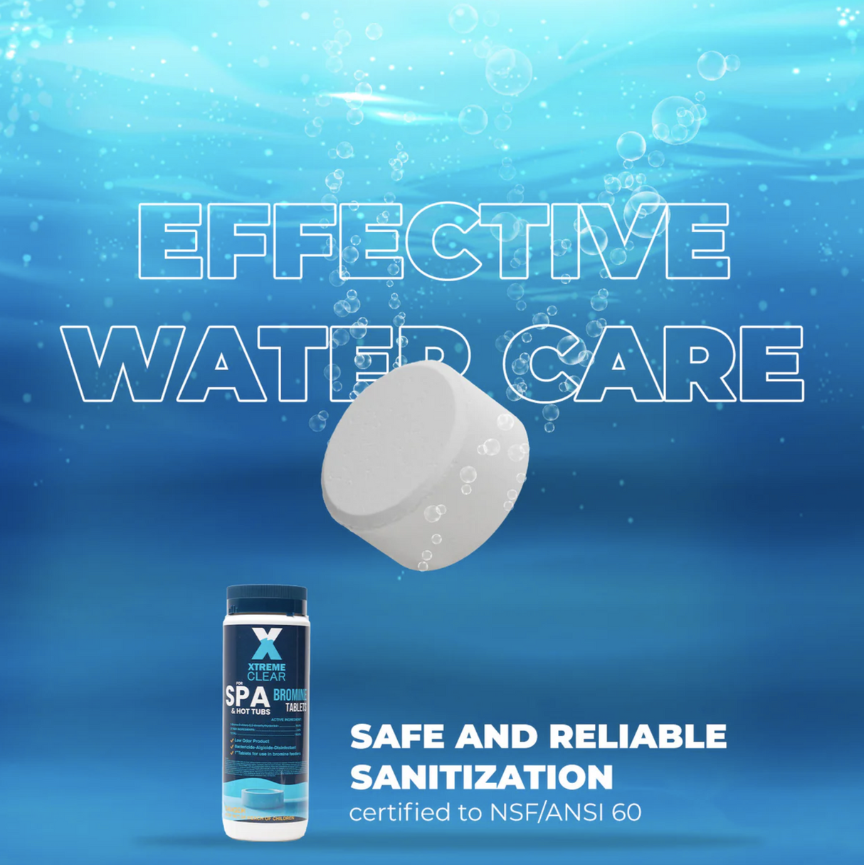 Xtremeclear Bromine Tablets for Spa & Hot Tub – 1.5 lbs Bottle, 1-Inch Tablets