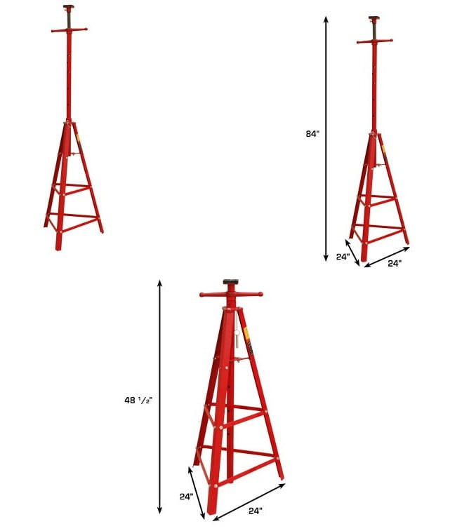 Stark USA Heavy Duty 2 Ton auto shop Steel Red Under Hoist Mount Tripod Stand