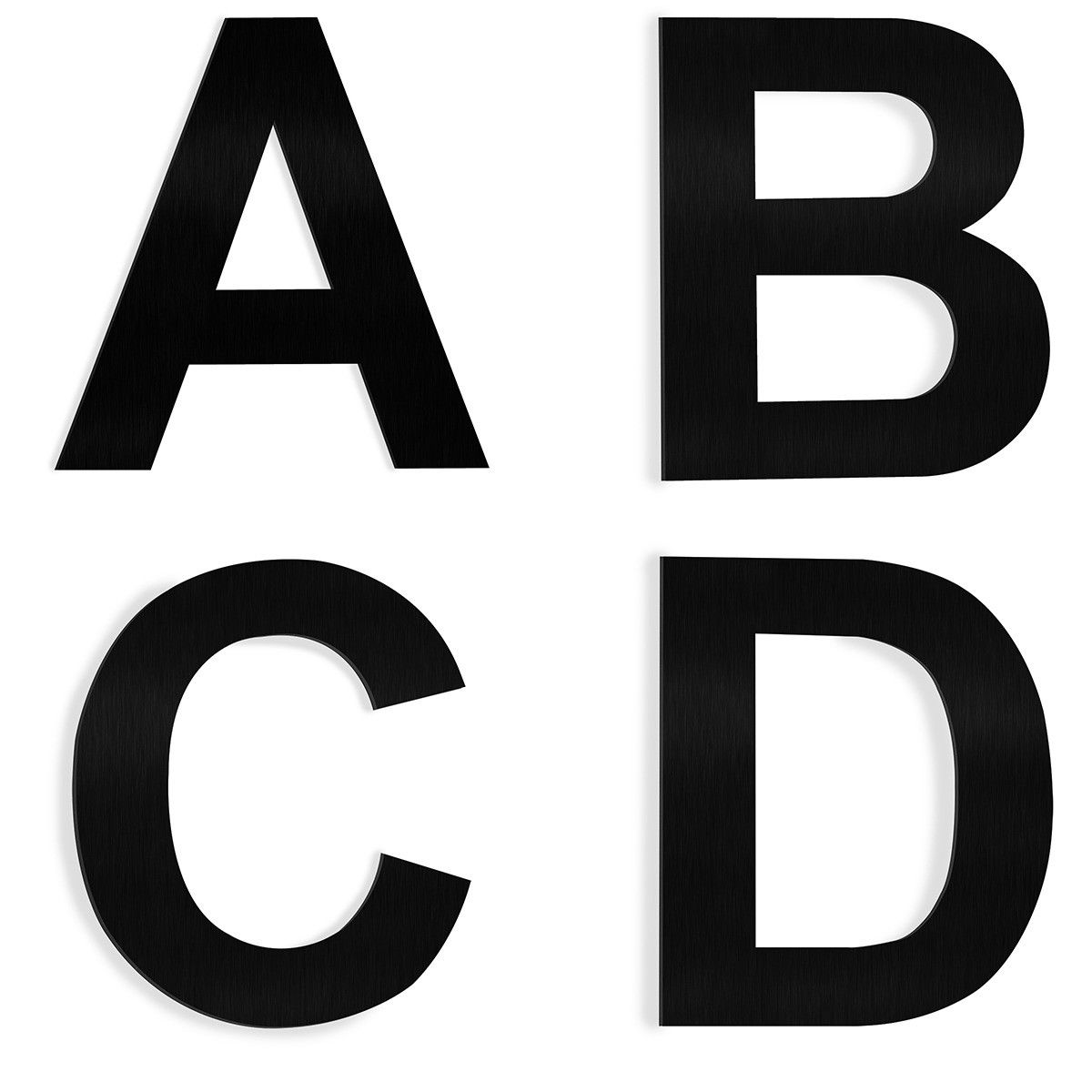 Barton 6" House apt hotel Letter Number Black Stainless Steel Satin 0 to 9 ABCD
