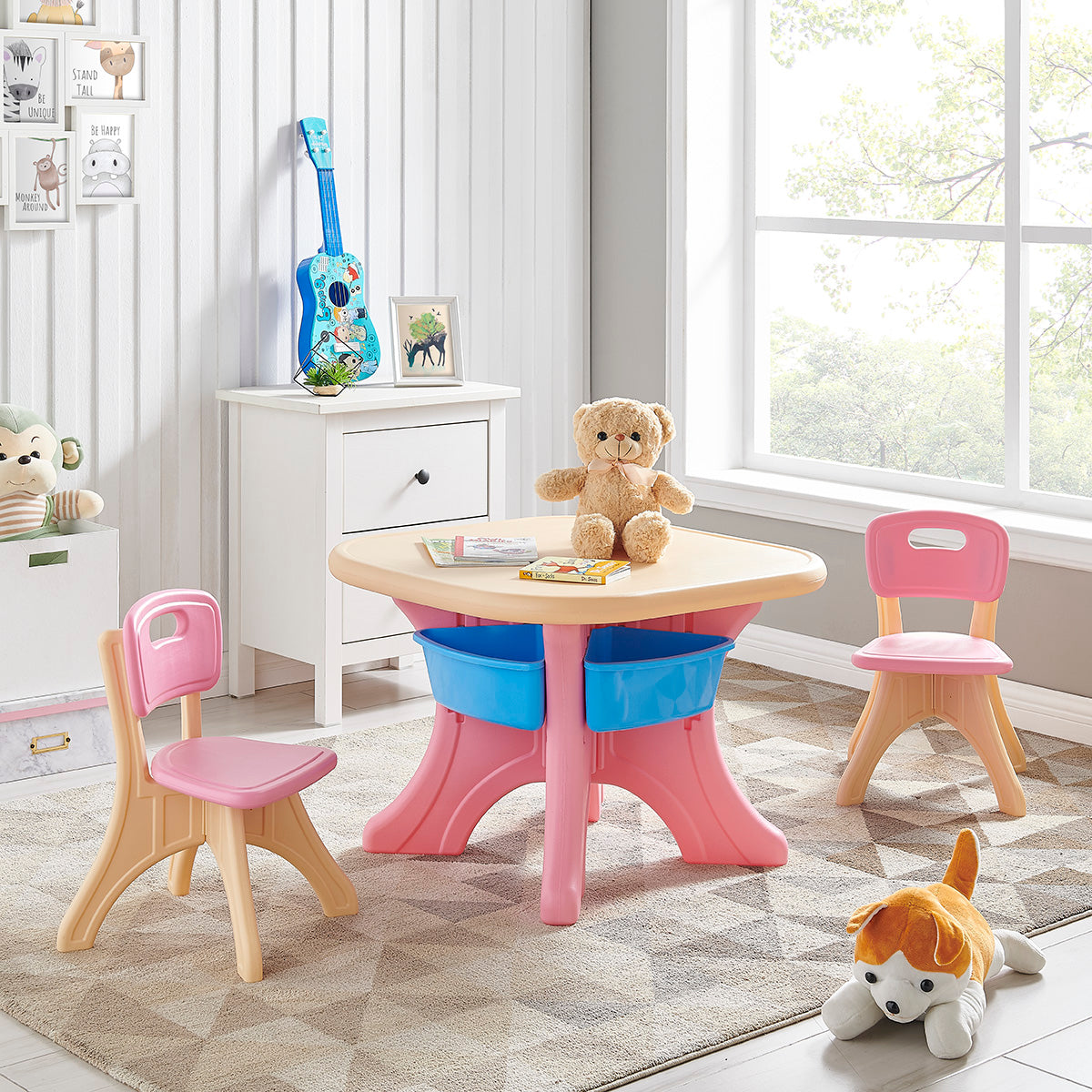 Kidzilla 3pcs Children Activity Table w/ Chair Art Table Detachable Storage