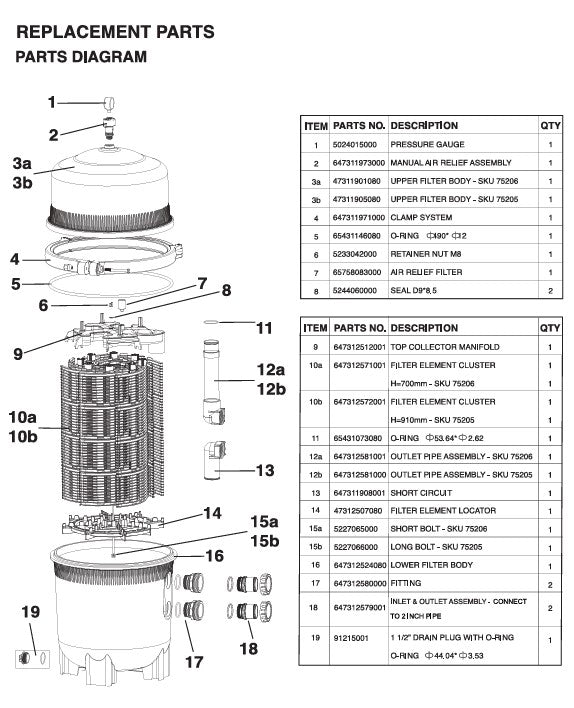 75205(48FT) / 75206 (60FT) DE FILTER BEIGE