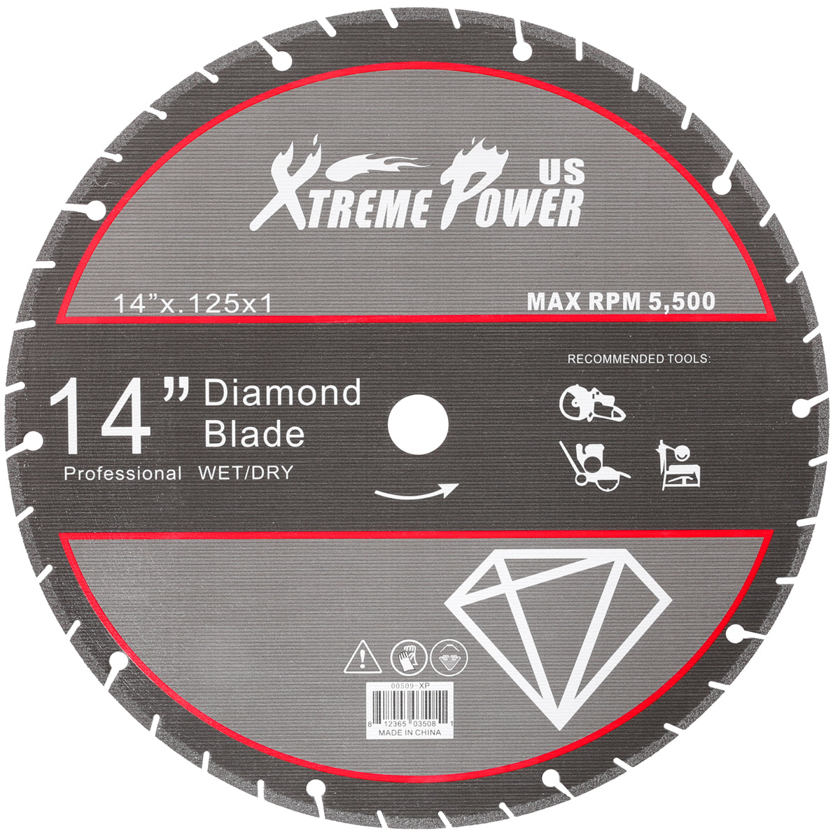 XtremepowerUS 14" Diamond Metal Steel Cut Off Saw Blade Wheel Abrasive 0.125 x1"