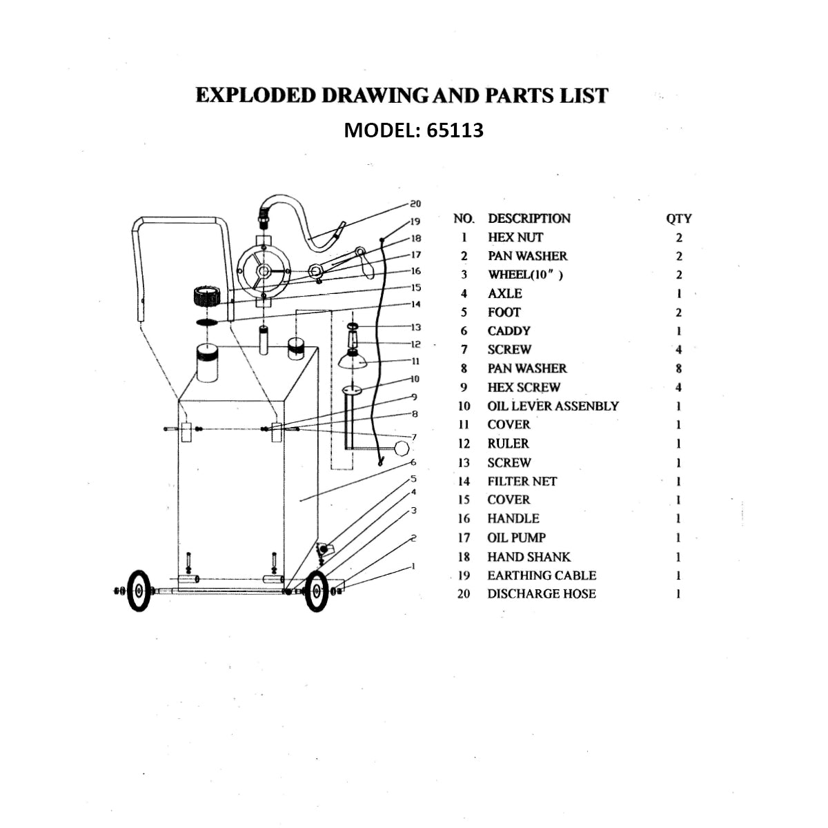 P65113/ P65115 - 20/ 30 Gal. Gas Caddy Rotary Pump
