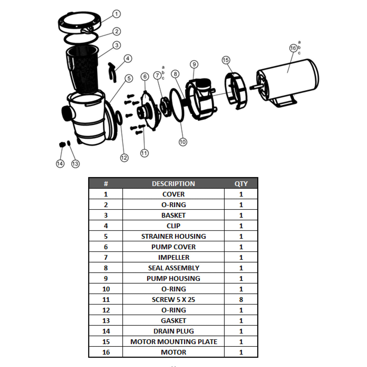 Shaft Seal Replacement Set for Pool Pump P75115-4-12-13-14