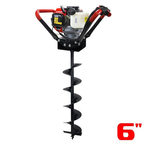 V-Type 55CC 2 Stroke Gas Post Hole Digger 3/4" Shaft 1-Man Auger Digger + 6"Bit