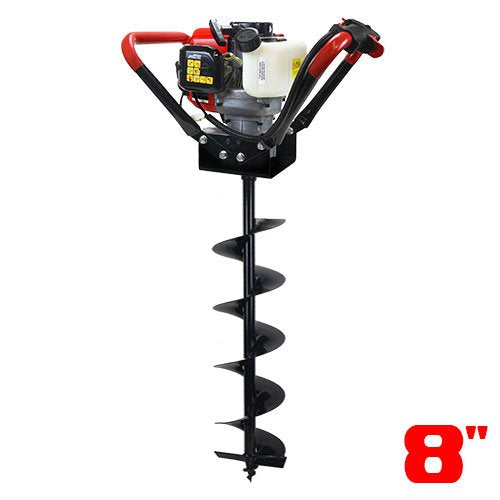 XtremepowerUS V-Type 55CC 2 Stroke Gas Post Hole Digger One Man Auger (Digger + 8" Bit)