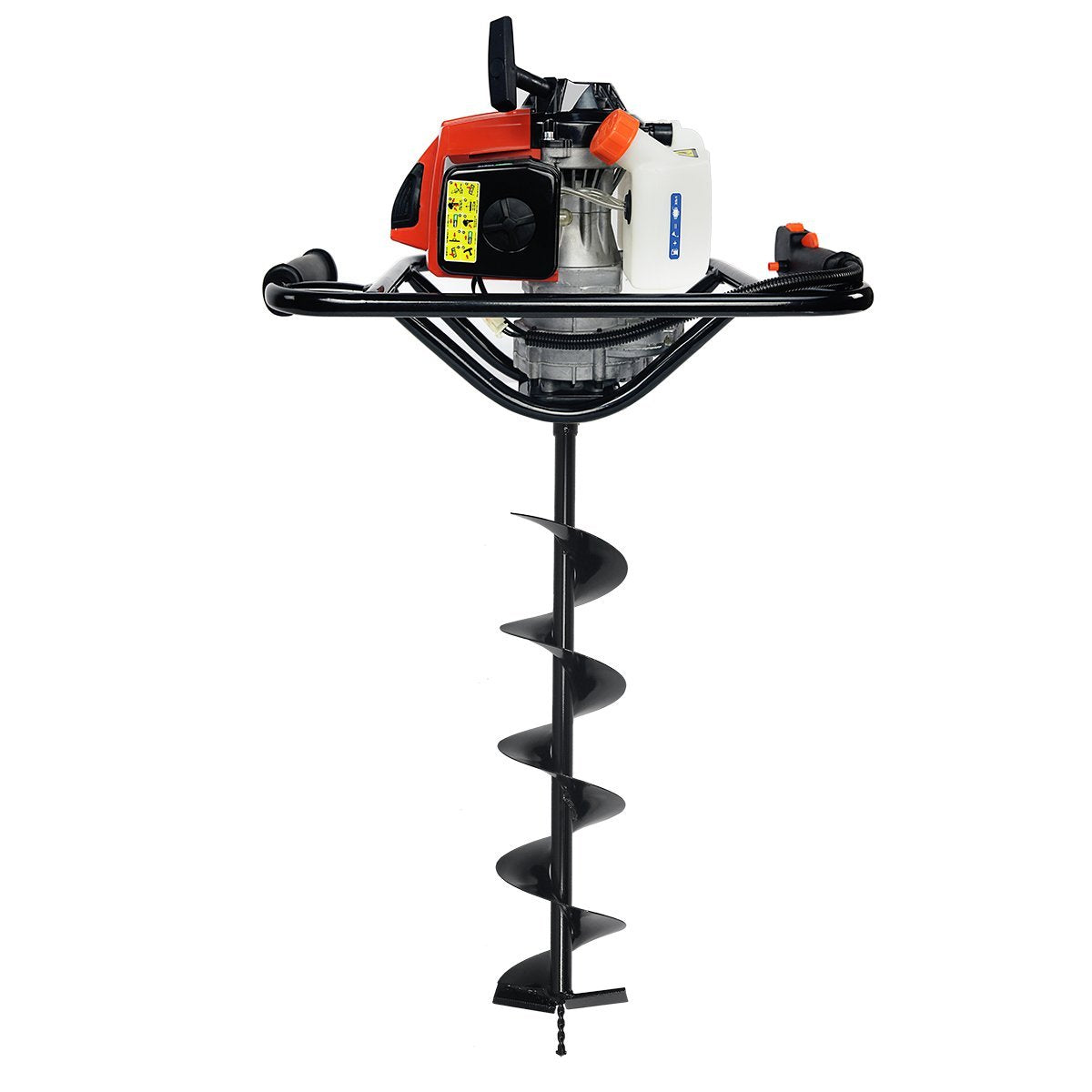 2.5HP 63cc EPA Gas Earth Post Hole Digger 1-Person Machine + 6" Auger Bit Set