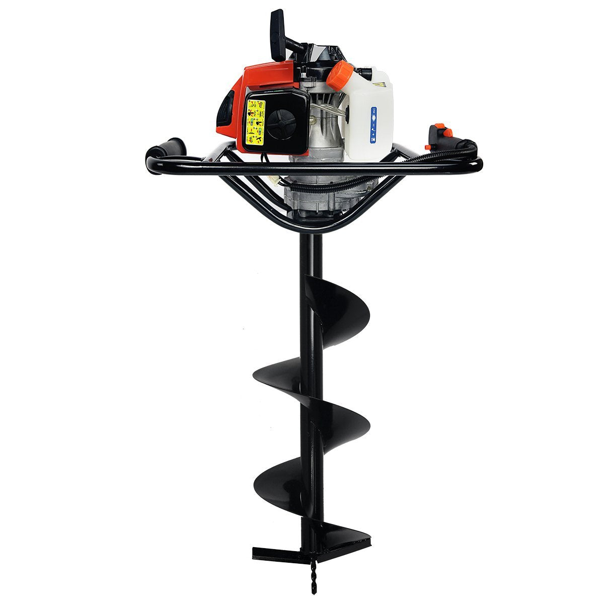 10" V-Type Auger Bit 2-Stroke 63CC Gas Post Digger Hole 2.5HP Engine Air Cooled