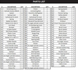 61103 2200Watt Jack Hammer PARTS LISTING