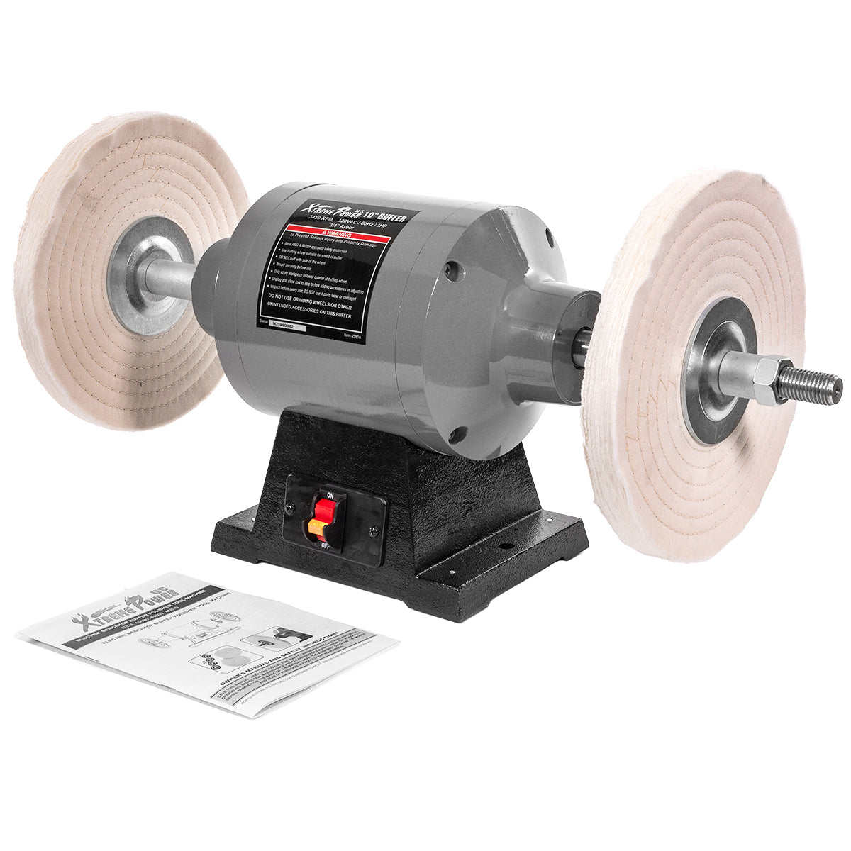 XtremepowerUS 10 in. 1 HP 750-Watt Benchtop Dual Pad Polishing Grinder Buffer