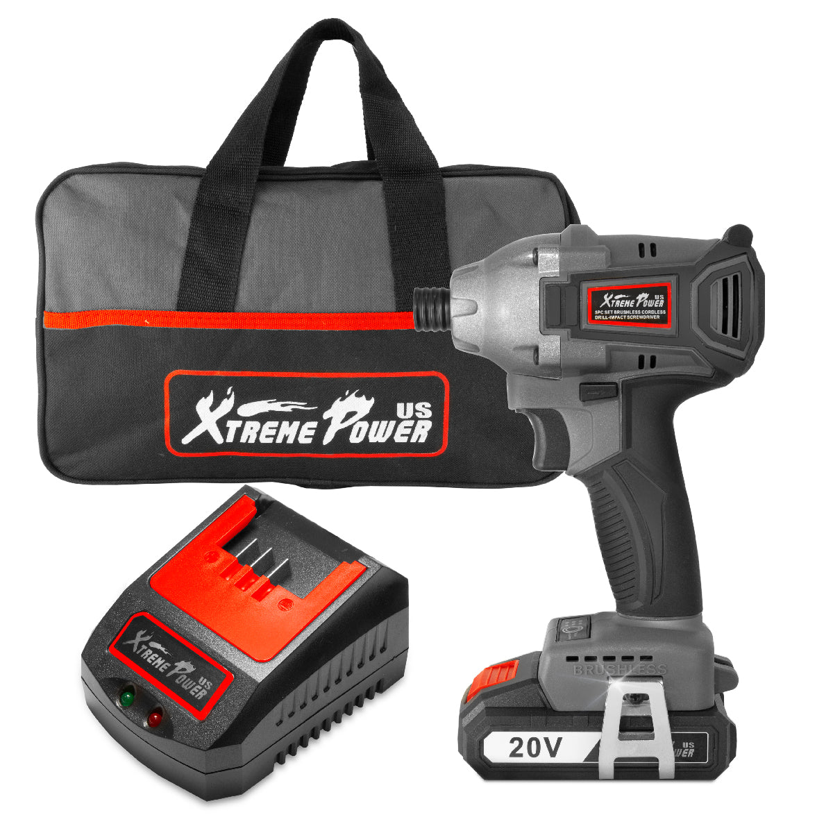 プレジションインパクト XtremepowerUS 20V MAX Cordless Impact Driver 1/4