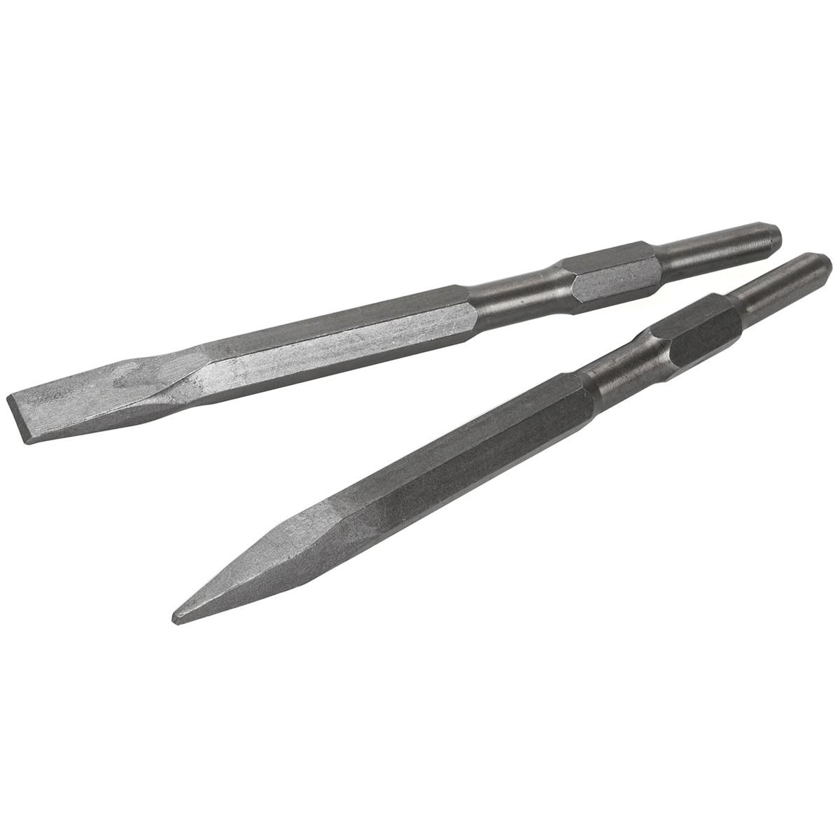 XtremepowerUS 2-Pieces Point & Flat Concrete Chisels for Demolition Ja