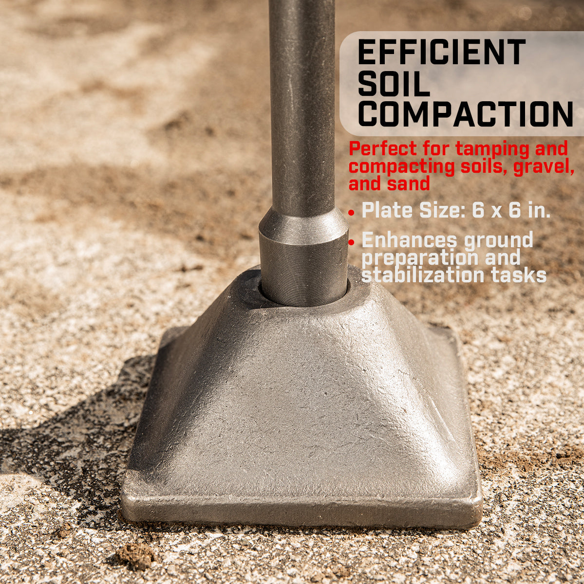 XtremepowerUS Dirt Soil Tamper Plate for 1-1/8