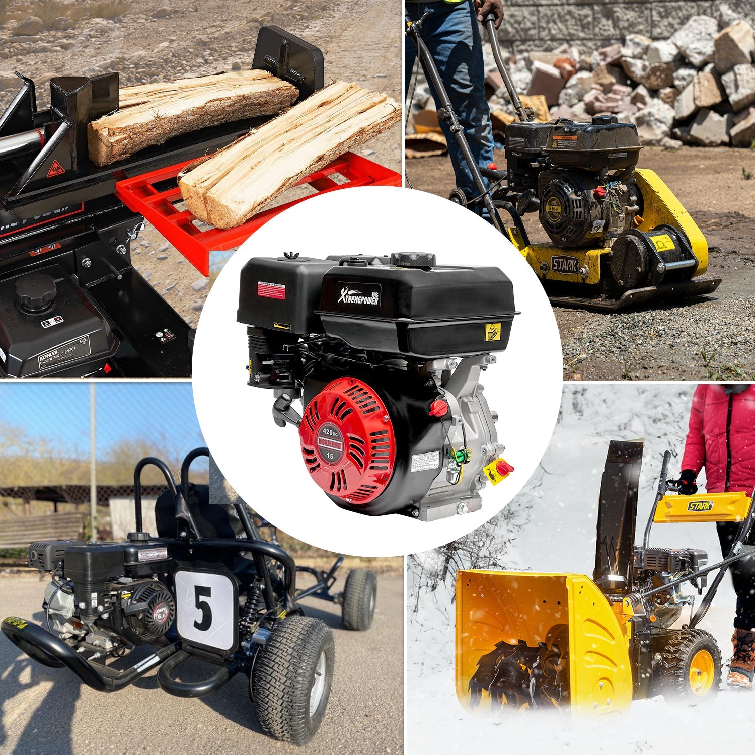 XtremepowerUS 15HP Go Kart Log Splitter Gas Power Engine Motor Replace