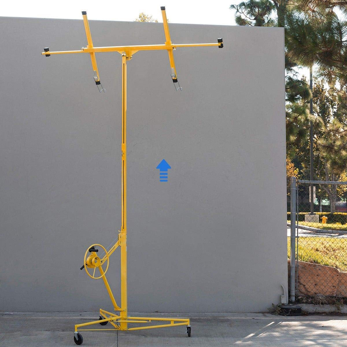 Stark USA 11ft Drywall Lift Panel Hoist Plasterboard Sheetrock Jack Lift Rolling