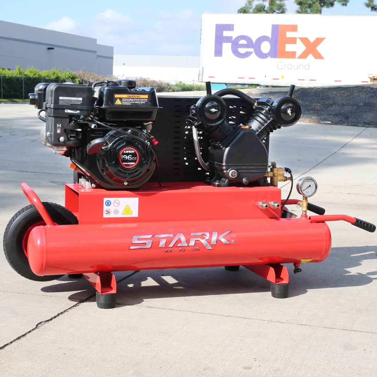 Stark USA 10 Gallons 6.5 HP Portable Gas-Powered Twin Stack Air Compre ...