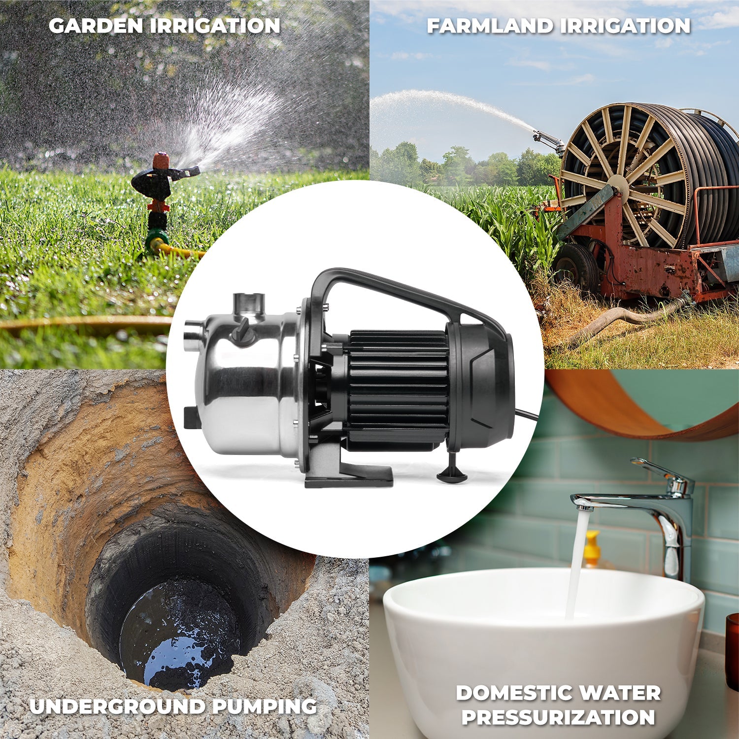 XtremepowerUS 1.6HP Shallow Well Pump 1268GPH Jet Pump 1