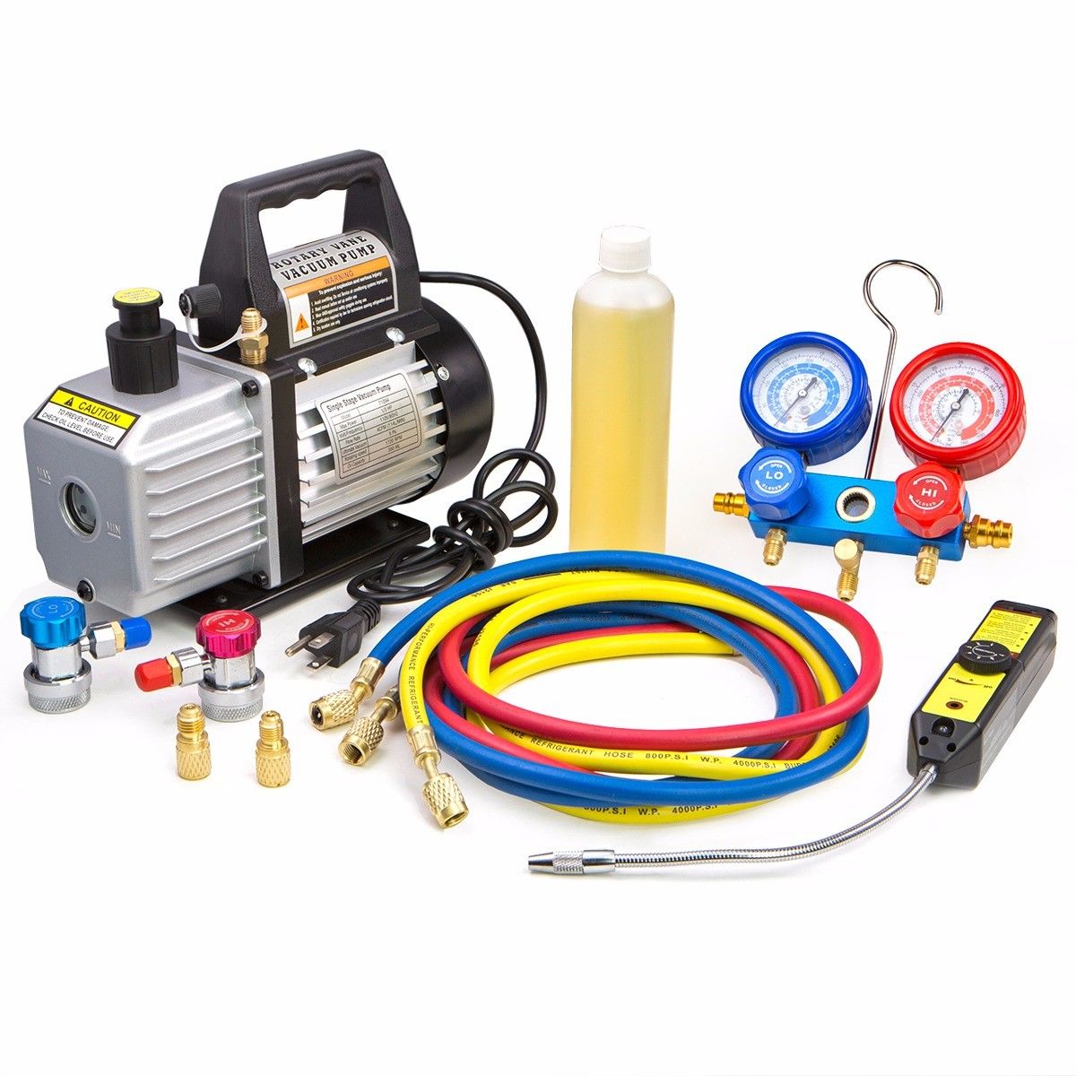 XtremepowerUS 4 Way AC Manifold Gauge Set R134a R410A R404A R22 w/Hoses Coupler
