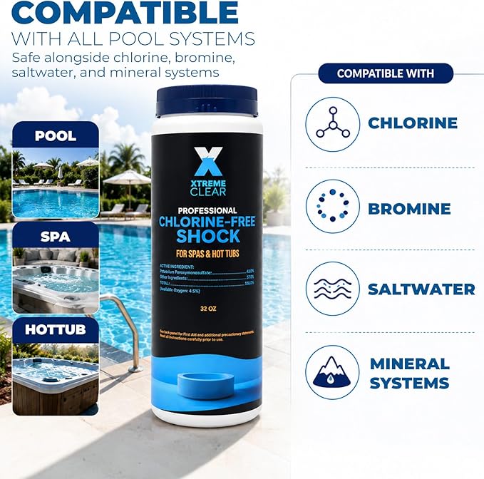XtremepowerUS XtremeClear Non-Chlorine Spa & Pool Shock Oxidizer, 32 o