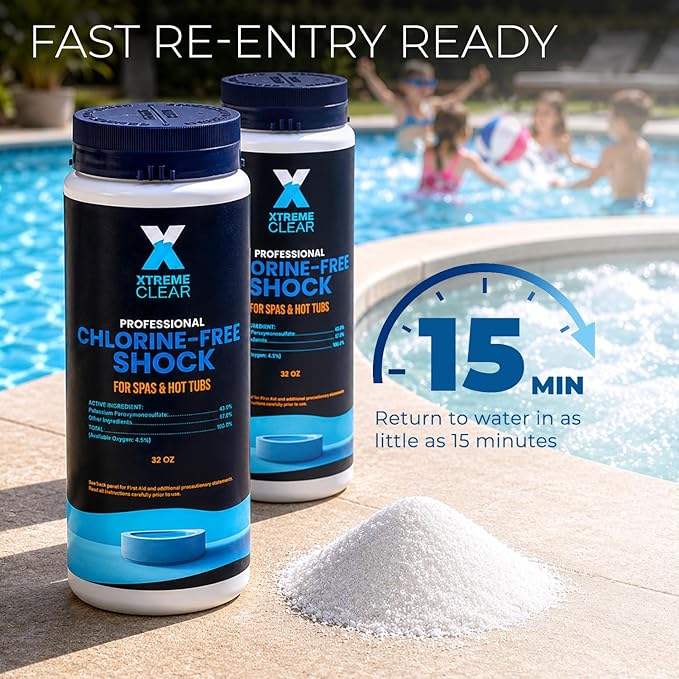 XtremepowerUS XtremeClear 2-Pack Non-Chlorine Spa & Pool Shock Oxidizer, 32 oz