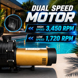 XtremepowerUS Dual Speed In-Ground Swimming Pool Pump Spa High Flow GPH 1.5" NPT 230V