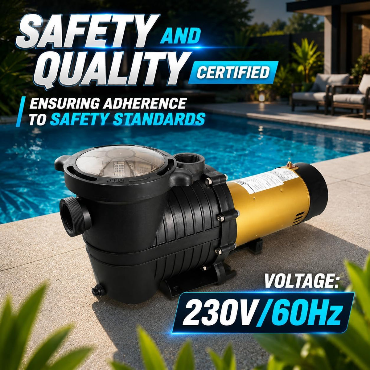 XtremepowerUS Dual Speed In-Ground Swimming Pool Pump Spa High Flow GPH 1.5" NPT 230V