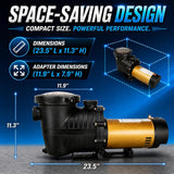 XtremepowerUS Dual Speed In-Ground Swimming Pool Pump Spa High Flow GPH 1.5" NPT 230V