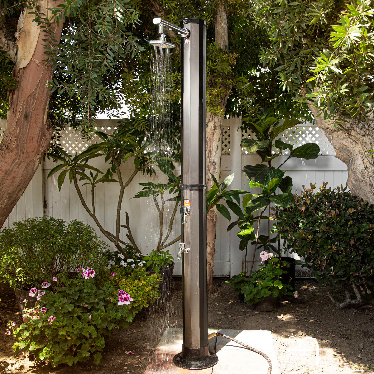 XtremepowerUS 2-Section Solar Heated Shower Garden Backyard Poolside B