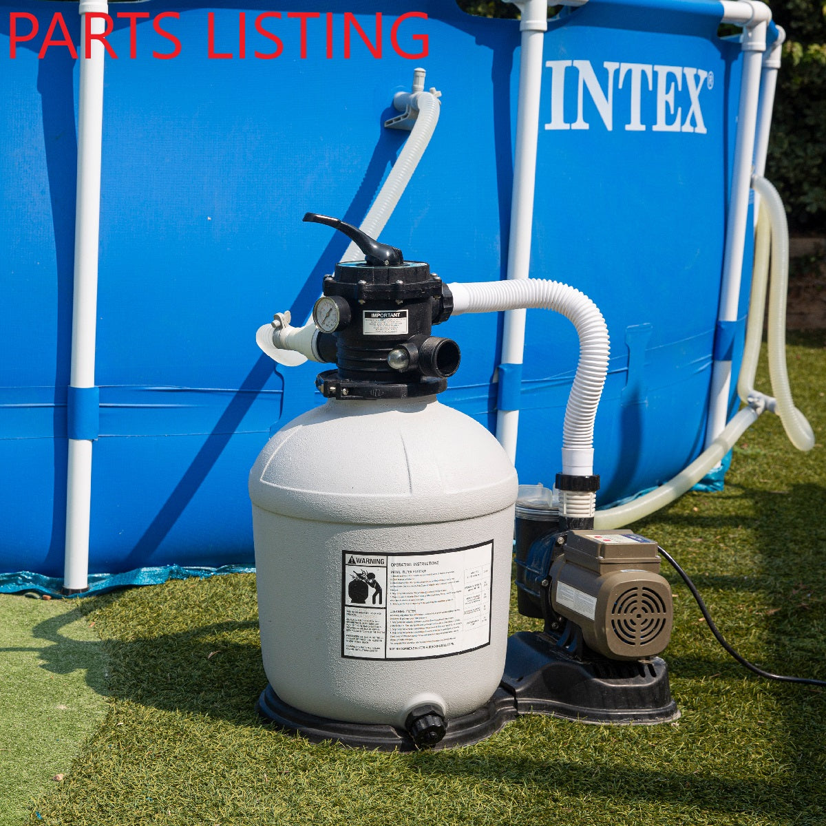 75131 PARTS LISTING POOL SAND FILTER 16" W/ PUMP 3100GPH 3/4HP