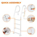 XtremepowerUS Adjustable Swimming Pool Ladder 4-Step for Entry Exit Ladder