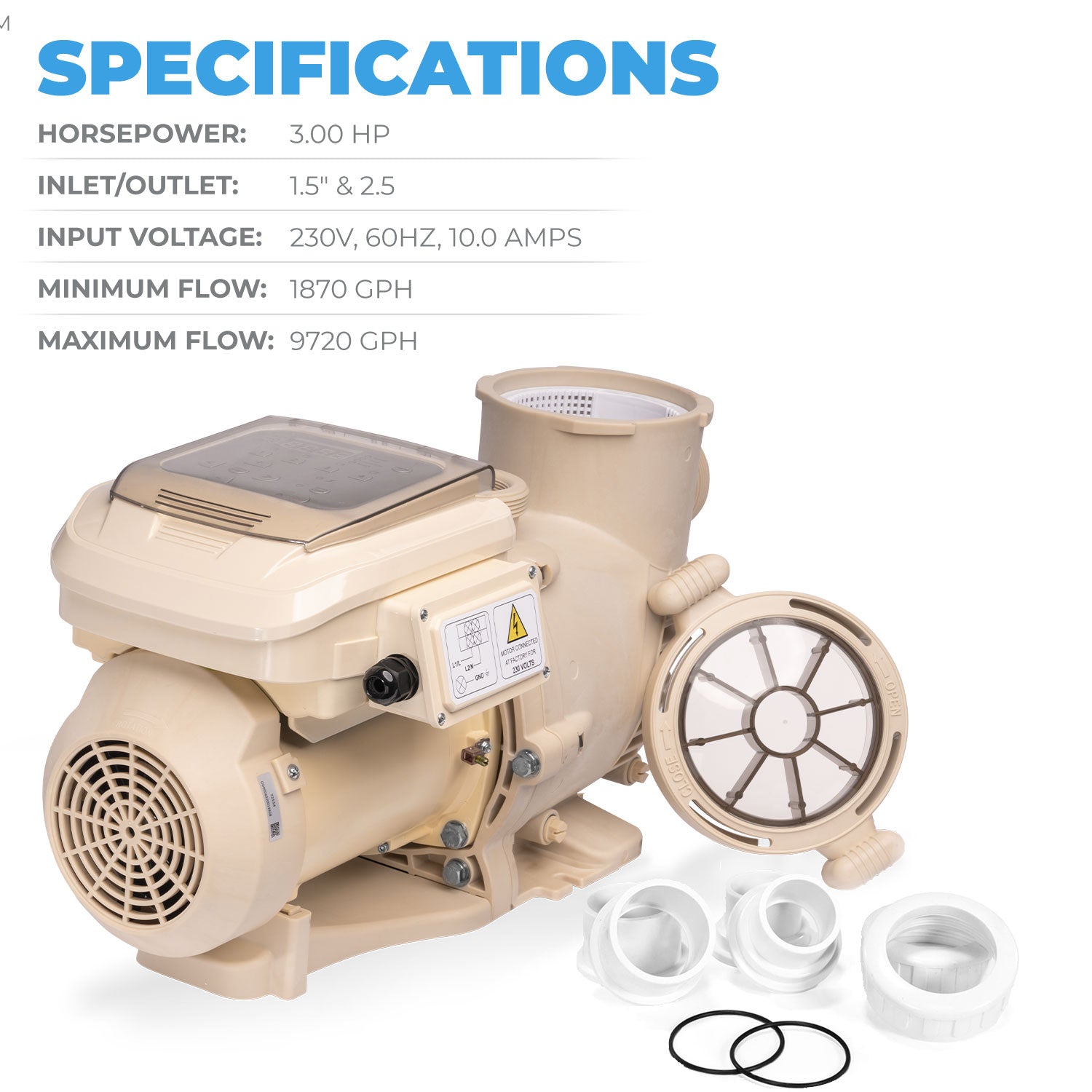 3 HP Swimming Pool Pump Variable Speed Inground Pool – XtremepowerUS